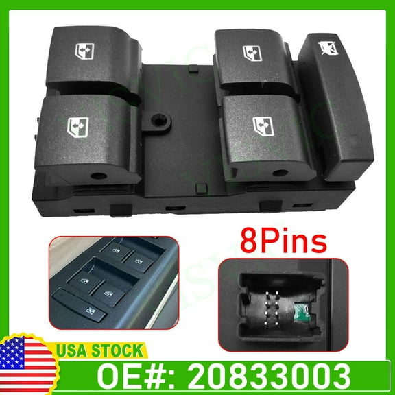 Driver Side Master Power Door Window Switch For 2010-16 Cadillac 20833003 SRX