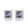 thumbnail image 1 of Aretes Ocean Heart AC15-236, baño de oro blanco con cristal morado. Ocean Heart AC15-236, 1 of 3
