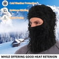 thumbnail image 4 of TELOLY Unisex Distressed Balaclava Knitted Full Face Ski Mask Winter Windproof Neck Warmer for Men Women (Red&Black), 4 of 7
