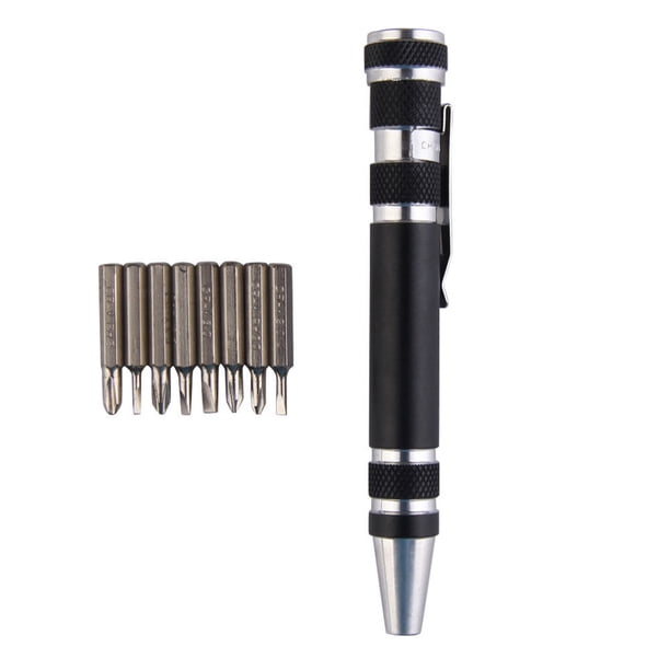 Destornillador de Precisión Estilo Bolígrafo Mini Torx Destornillador Ranurado -Herramienta 8 en 1