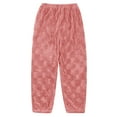 thumbnail image 5 of TYGHBN Women's Solid Color Jacquard Flannel Warm and Cozy Set Winter Thick Warm Home Clothes Minimalist Pajamas Pajamas Petite Animal Print Pajamas Women Soft Pajamas Pajamas Short Set for Women, 5 of 8