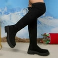 thumbnail image 2 of Aihuaihua Women's Platform Over The Knee Boots Lug Sole Round Toe Thigh High Long Chunky Block Heels Fall Boots, 2 of 9