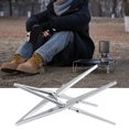 thumbnail image 2 of Visland Support Intérieur de Réchaud d'Extérieur Portable Détachable Robuste en Acier Inoxydable Bouilloire d'Eau de Camping Support à Quatre Coins Support, 2 of 8