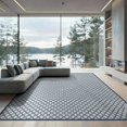 thumbnail image 2 of ODIKA Abstract Diamond Lattice With Simple Modern Line Motif Geometric Flowing Dynamic for King Size Bedroom, Master Suite, Under Bed, Foldable Easy Care, 2 of 7