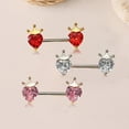 thumbnail image 3 of 3Pcs Anillos de Pezón de Cristal Zirconia Corazón Zulema Joyería corporal, 3 of 6