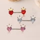 thumbnail image 4 of 3 Piezas de Cristal Corazón Pezón Barbells Anillos Joyería para Mujeres Premium Sunnimix Anillos de la lengua joyería, 4 of 7