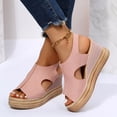 thumbnail image 7 of Mepaouo Womens Wedge Sandals Peep Toe Ankle Strap Beach Sandals Summer Comfortable Water Sandals, 7 of 7
