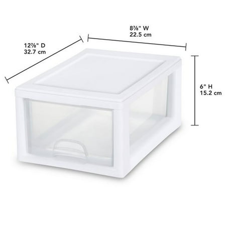 Sterilite - Small Box Modular Stacking Storage Drawer Container Closet (6 Pack)