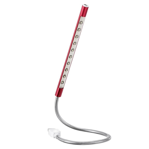 Uxcell USB LED Lights, 10 Lamp Beads LED Light Touch Control Flexible Stick Long Geeseneck Lamp Red