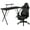 Gray, variant on Flash Furniture Optis Black Gaming Desk with Cup Holder/Headphone Hook and Monitor/Smartphone Stand & Gray Reclining Gaming Chair with Footrest