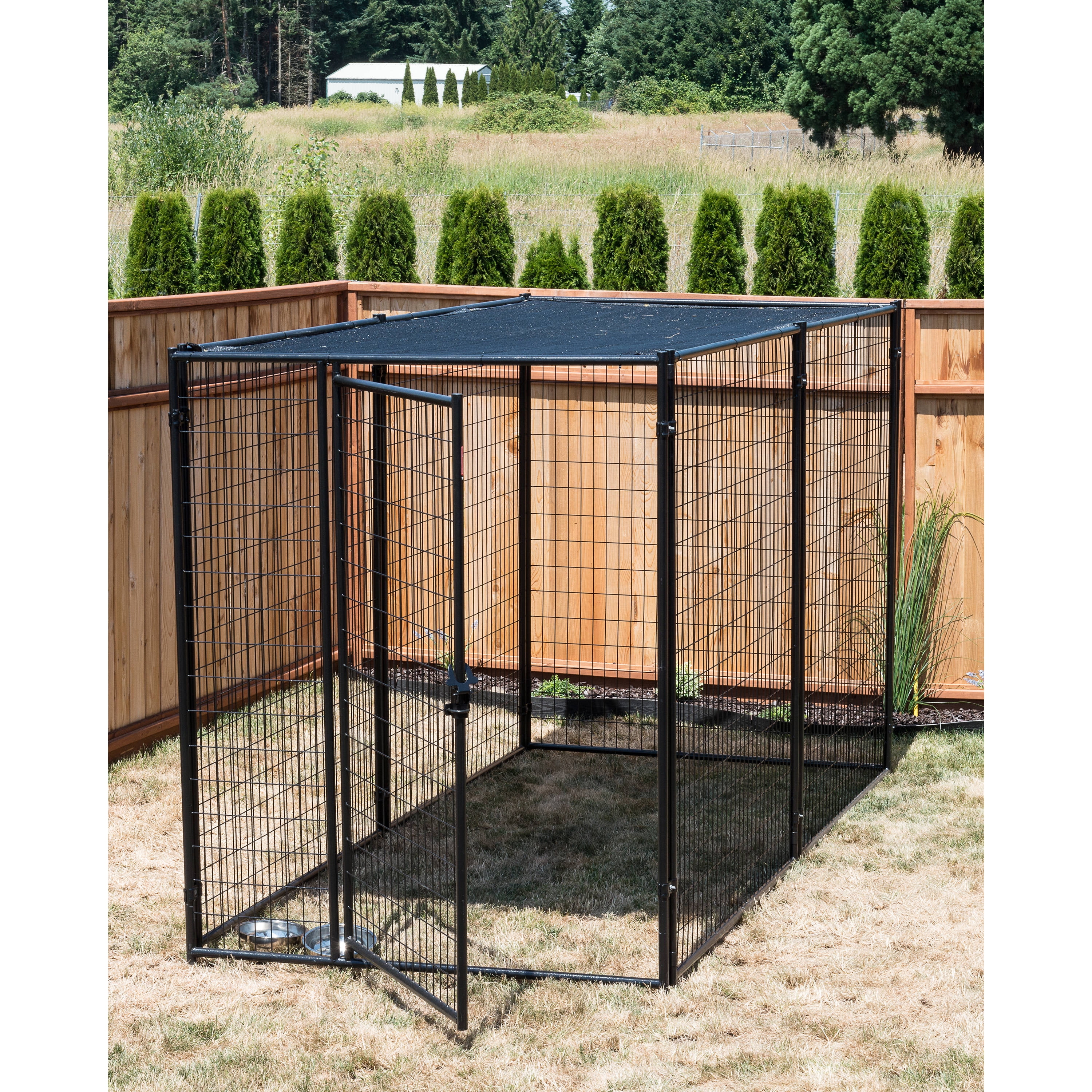 Lucky Dog Modular Outdoor Pet Kennel with Shade Cover, 10'L x 5'W x 8'H