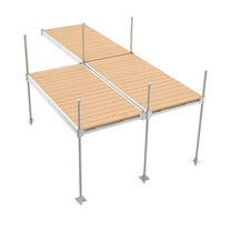 Multinautic, QP-400, 3-Sections, 4 ft. x 8 ft. Aluminum Stationary Dock with Cedar Decking