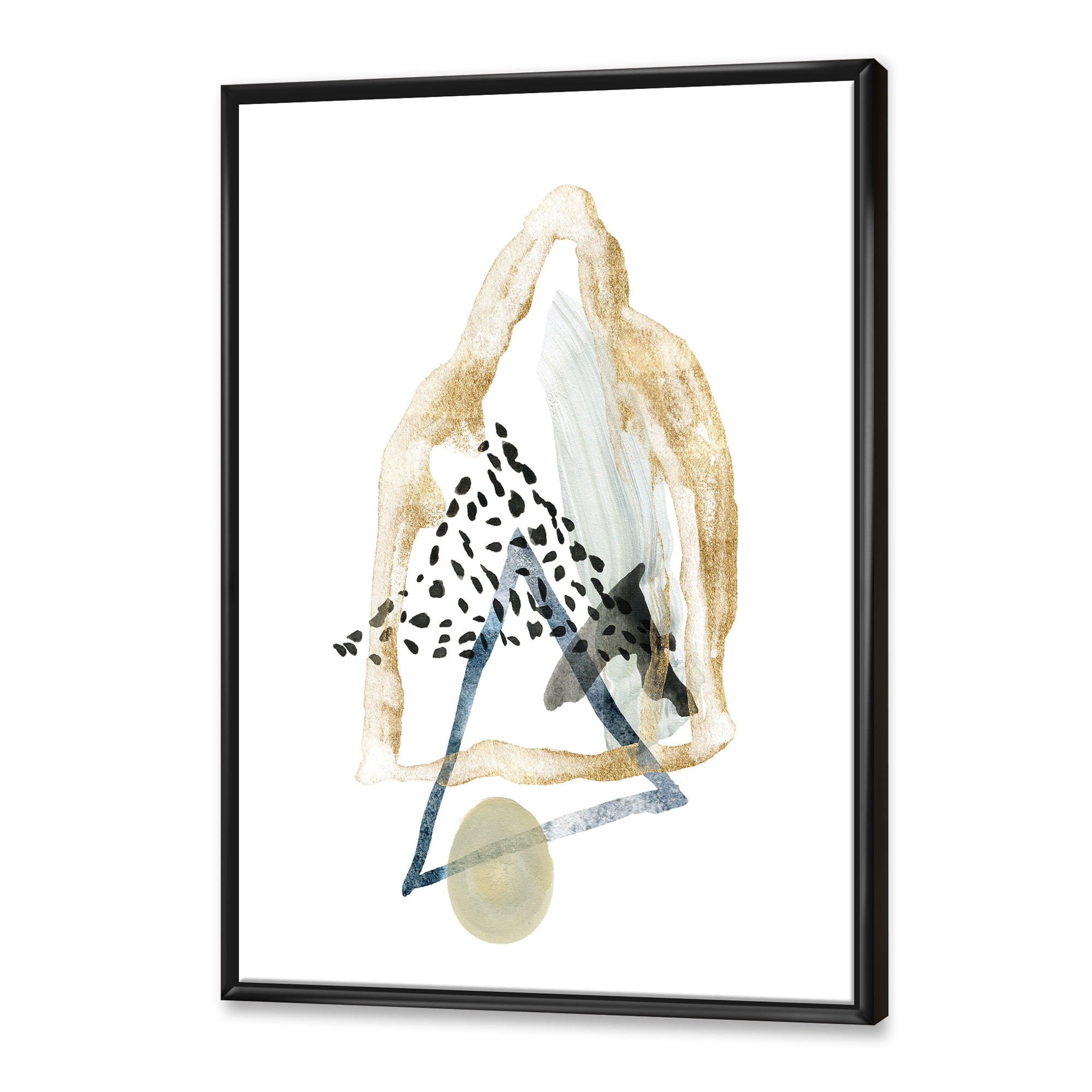 Designart 'Minimalistic Landscape of Moon With Mountains I' Modern Framed Canvas Wall Art Print