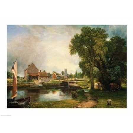 Dedham Lock and Mill 1820 Canvas Art - John Constable (24 x 18)