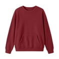 thumbnail image 5 of Womens Sweatshirt with Pockets Lightweight Long Sleeve Round Neck Sweatshirt Keep Warm Tops, 5 of 7