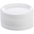 thumbnail image 2 of [600 COUNT] White Heavy Duty Disposable Paper Plates 9-Inch by EcoQuality - Perfect for Parties, BBQ, Catering, Office, Event's, Pizza, Restaurants, Recyclable, Compostable, Coated and Microwave Safe, 2 of 3