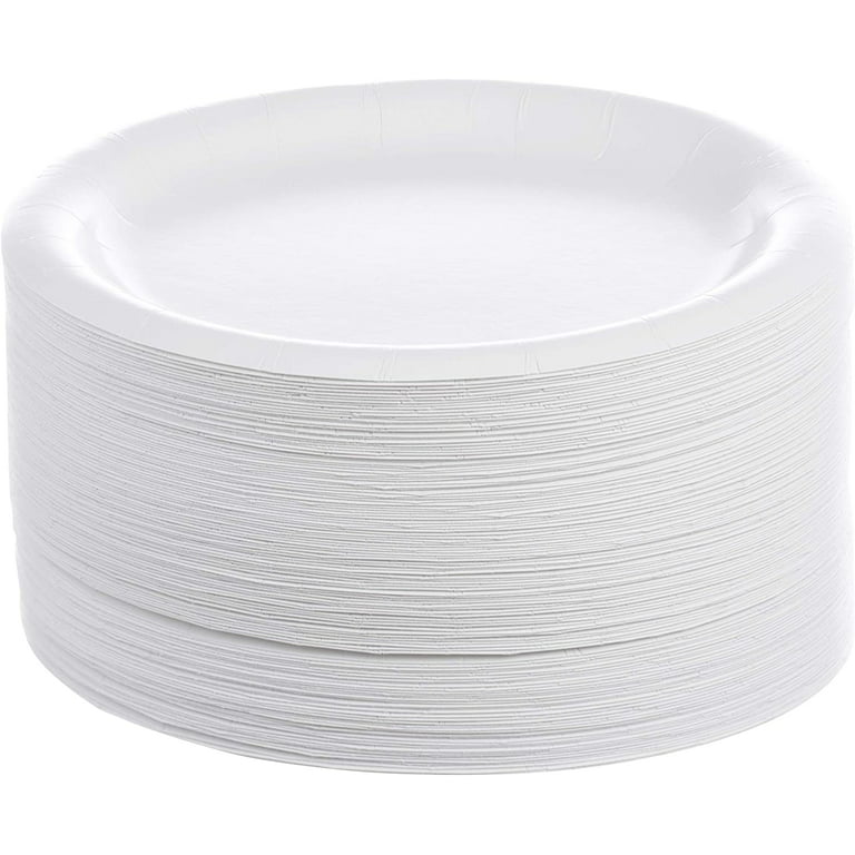 [500 PACK] White Disposable Paper Plates 9 Inch by EcoQuality - Perfect for  Parties, BBQ, Catering, Office, Event's, Pizza, Restaurants, Recyclable