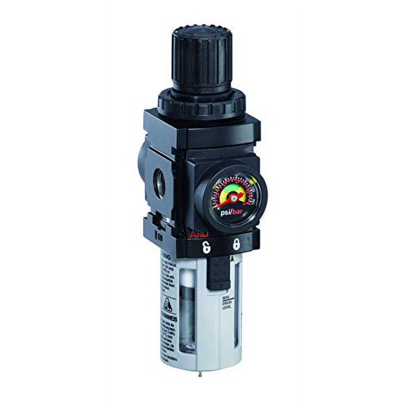 ARO P39344-600-VS Air Filter-Regulator Piggyback, 1/2" NPT - 150 psi Max Inlet