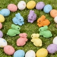 thumbnail image 2 of HuiXinOu Macaron Color Easter Bunny Decorations, 6-Pack Foam Simulation Bunny Eggs with Pastel Hues, Spring Tabletop Centerpiece for Easter Party Home Decor, 2 of 6