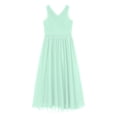 thumbnail image 5 of YiZYiF Girls' Beaded Chiffon Sleeveless Beaded Wedding Junior Bridesmaid Dance Prom Party Dress Mint Green 14, 5 of 7