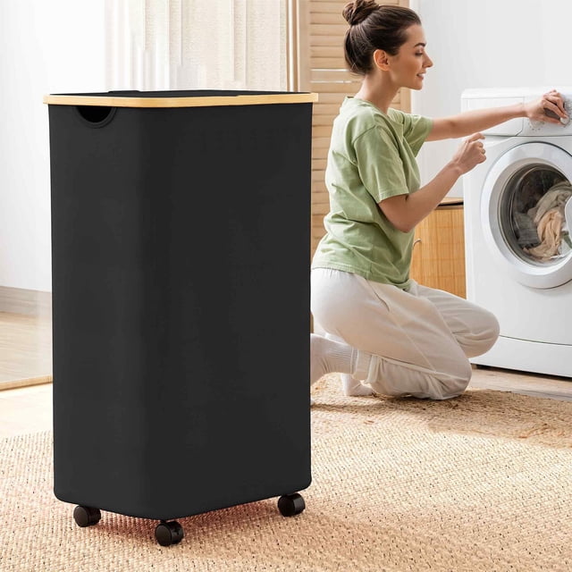 A Laundry Set With Wheels And Lid And Handle Suitable For Large Laundry Sets In Bedrooms Bathrooms Dormitories And Laundry Rooms Wicker Laundry with Handles Laundry Stairs Laundry Sorter Cart Laundry