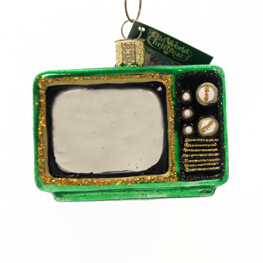 Old World Christmas Retro Tube TV Television Glass Ornament 32253 FREE BOX New