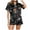 Black, variant on Halloween Sexy Pajama Set for Women Satin Silk Pumpkin Graphic Short Sleeve Sleepwear 2 Piece Button Down Top and Shorts Women Pjs Sets Orange