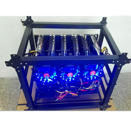 Open Air Mining Miner Rig Frame Case + Switch For Mining Frame Case 6 GPU Crypto Currency Coin Mining Rigs