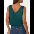 thumbnail image 4 of Camiseta Sin Mangas de Satén de Seda para Mujer, Cuello en V, Camisa de Verano Sin Mangas, Ropa Informal de Negocios, Ropa Elegante para Vacaciones Verde Oscuro XXL, 4 of 6