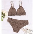 thumbnail image 4 of Sujetador Ropa Interior, Jersey Estampado De Leopardo Bralette Conjunto De Panty Agradable A La Piel Escote En V Profundo Elegante Para La Fiesta De La Cita Diaria ANGGREK Otros, 4 of 8