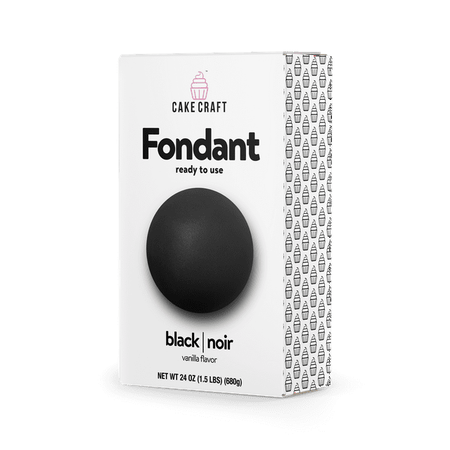 Cake Craft Black Fondant – 24oz, Ready-to-Use Fondant for Cakes, Cupcakes & Cookies, Smooth, Easy-to-Roll Texture, Vanilla Flavor, Made in the USA