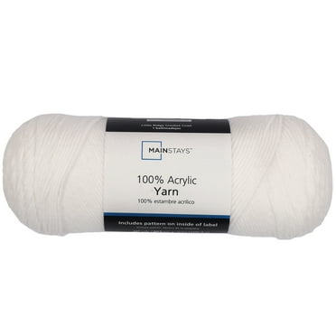 Mainstays Medium Acrylic White Yarn, 7 Oz 397 Yards