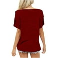 thumbnail image 4 of Día de la Independencia Moda Mujer Casual Manga corta Un hombro Tops Impreso Tops Blusa Pompotops hfajkhk133057, 4 of 5