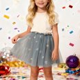 thumbnail image 2 of HJYCHN Tutu Skirt Girls Snowflake Star Print Mesh Tutu Skirt for Carnival Winter Party Dance Performance Back to School Supplies for Girls 3-4 Years, 2 of 9