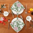 thumbnail image 4 of WOBOGO Pink Peonies Pattern Cloth Napkins 4 Pieces Soft Elegant Touch Durable Absorbent Quick Drying for Elegant Dining, 4 of 8