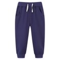 thumbnail image 2 of WIBACKER 2-7T Toddler Boys' Sweatpants 100% Cotton Solid Color Jogger with Pockets Elastic Waist Pants for Kids Girls School Sports, 2 of 10