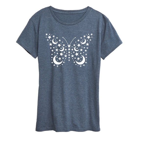 Instant Message - Stars And Moons Butterfly Short Sleeve Graphic T-Shirt