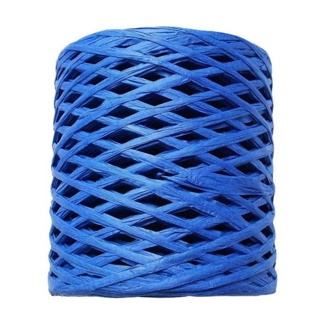Cinta de rafia reciclable de colores, rollo de 200 m, para envolver regalos Azul
