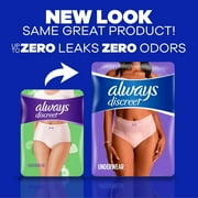 Always Discreet Adult Incontinence and Postpartum Underwear for Women, XXL, Up to 100%* Bladder Leak Protection, 52 Count