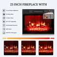 thumbnail image 6 of Holliwill Electric Fireplace Mantel, 44" Freestanding Fireplace Heater with Stacked Stone Surround Firebox, Infrared Quartz Heater with Adjustable Led Flame, 1400W, White Brown, 6 of 6