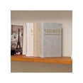 thumbnail image 6 of Decorative Book Storage Boxes Set Of 3 – Faux PU Leather & Velvet Book Boxes With Gold Foil Stamping, Wooden Hidden Storage Cases For Remote Controls, Jewelry, Keys – Coffee Table & Bookshelf Décor, 6 of 9