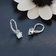 thumbnail image 5 of Pendientes de aro de plata de ley 925 Pendientes de ópalo Joyas de cumpleaños para mujer,, 5 of 5
