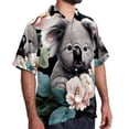thumbnail image 2 of Koala Men's Short Sleeve Printed Poplin Shirt with Spread Collar Tops - Casual Button Down Summer Beach Shirt for Men and Women, 2 of 6