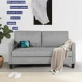 thumbnail image 5 of Coewske 57"W Living Room Loveseat Sofa with USB 2 Seater Tufted Deep Love Seat Couches, Light Grey, 5 of 6