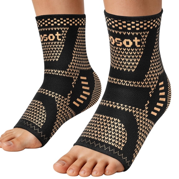 Copper-ionPlantar Fasciitis Relief Support, Foot Pain Relief, Tendonitis & Arthritis Foot Sleeve, Ankle Stabilizer Wrap[L]