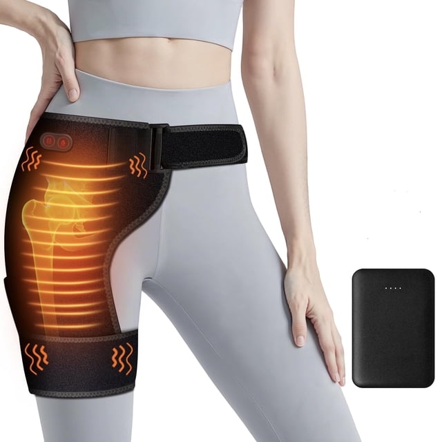 Carecomfi Almohadilla de masaje térmica inalámbrica para cadera con power bank de 5000 mAh