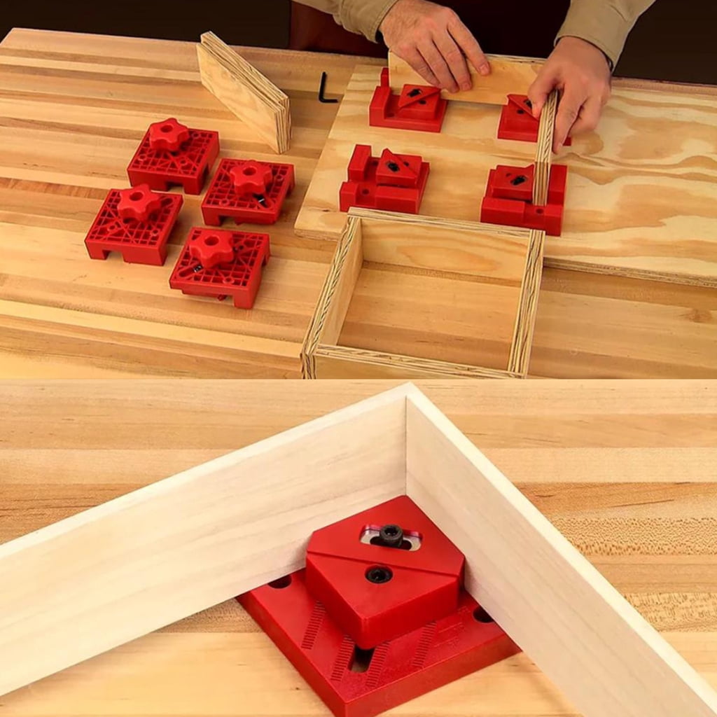 Set Of 4 Accuracy Wood Clamps Box Joint Clamping System Handheld Clamp For Cabinet Assembly Square Corner Alignment