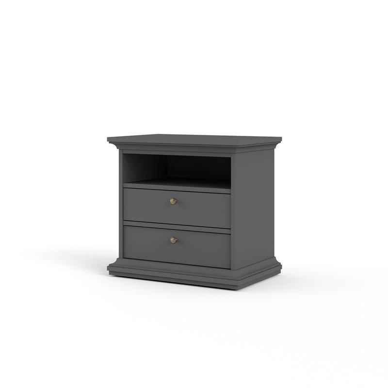 Pemberly Row 2 Drawer 1 Shelf Nightstand In Black Walmart Com Walmart Com