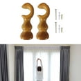 thumbnail image 2 of Wooden Curtain Rod Brackets Pair for 28mm Rod Round Base Installation, 2 of 8