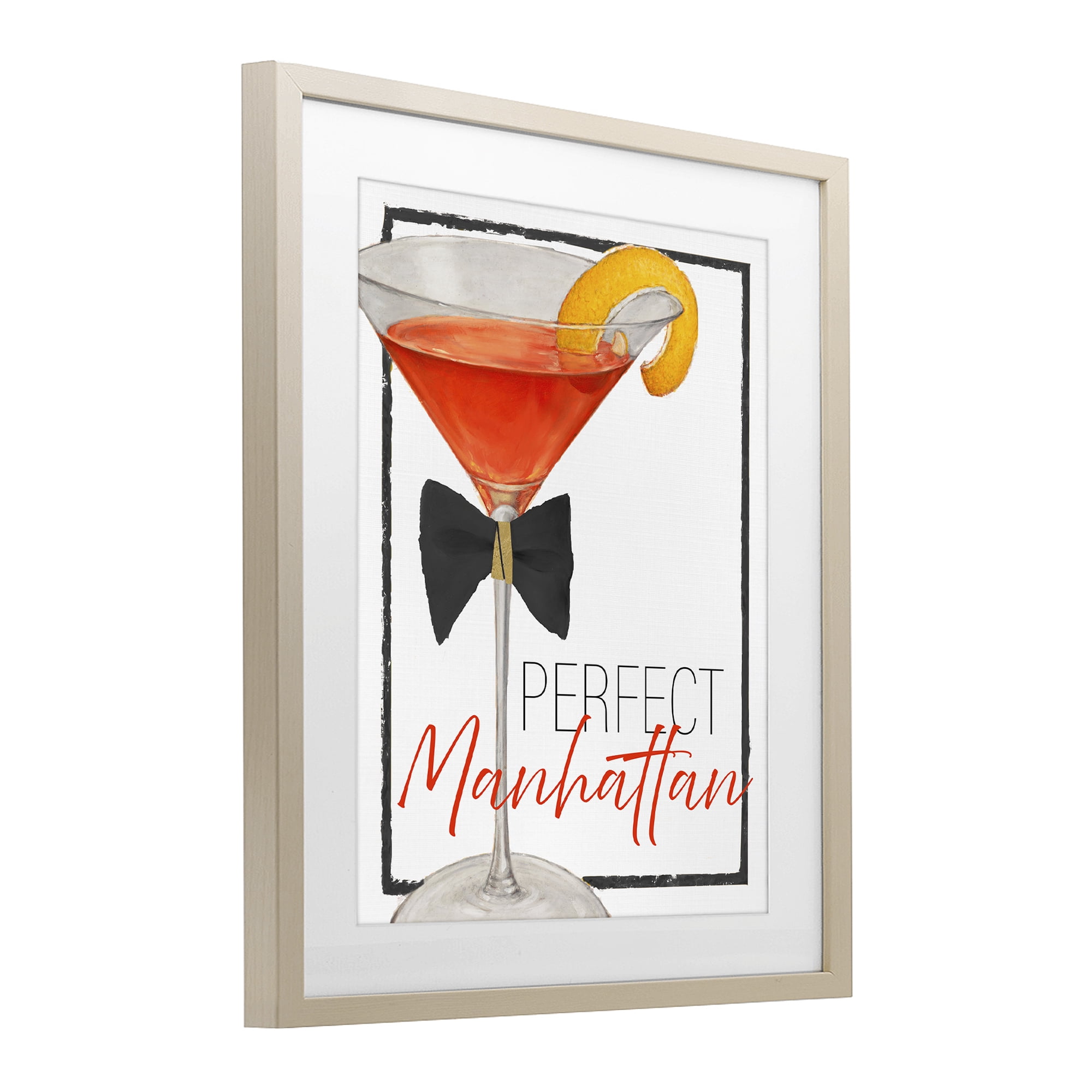 Stupell Industries Perfect Manhattan Cocktail Birch Framed Print Under Glass, design by Lorenzo Collective